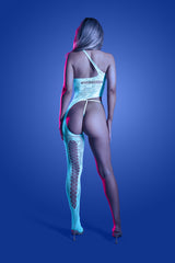 Fantasy Lingerie Glow Lights Get Low Bodystocking & Panty