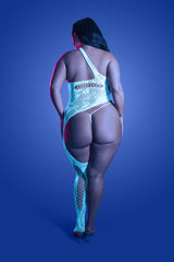 Fantasy Lingerie Queen Glow Lights Get Low Bodystocking & Panty