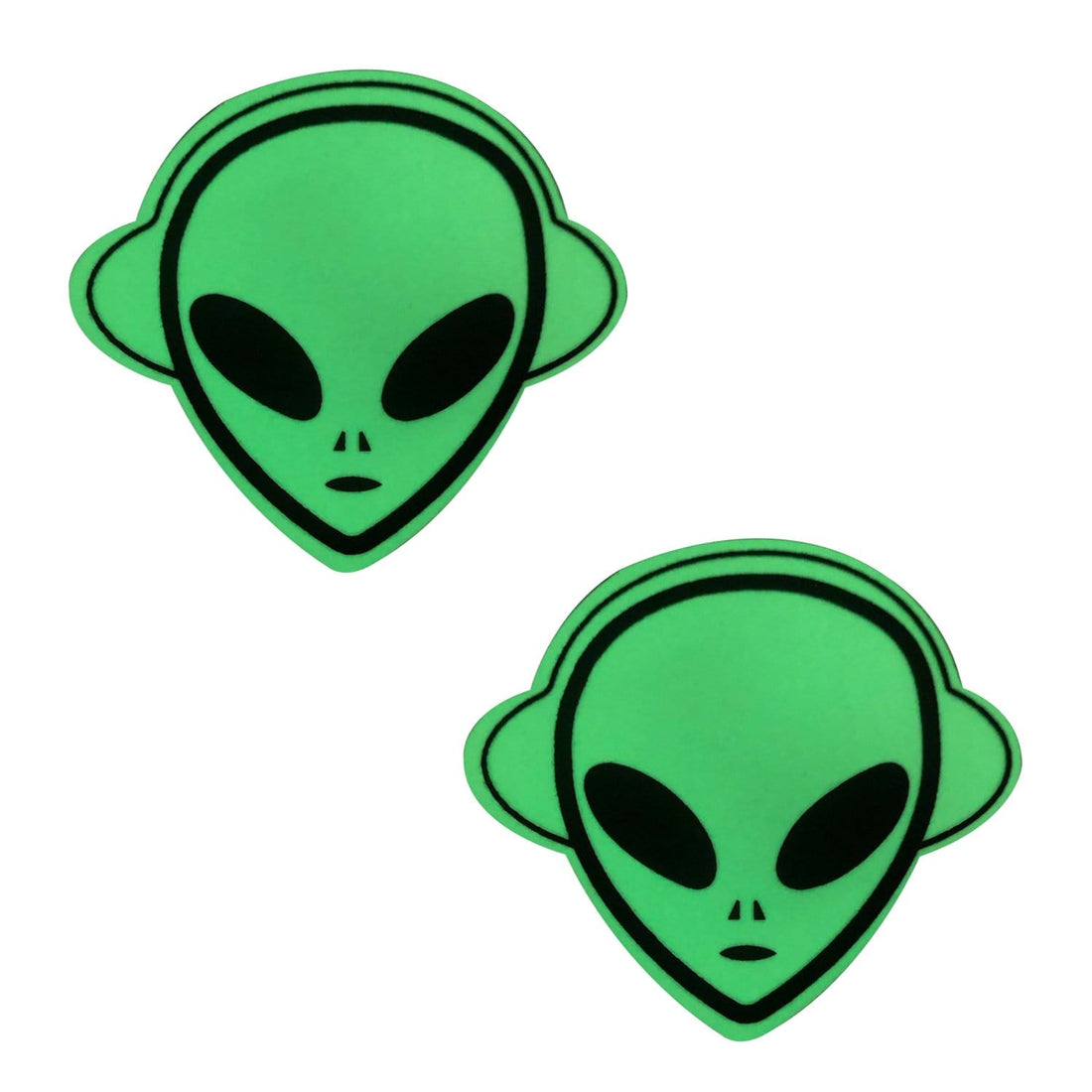 Neva Nude Kanye The Alien Holographic Pasties - Glow-in-the-Dark Green