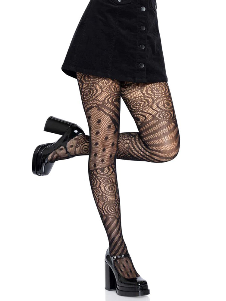 Leg Avenue Doll Net Tights - One Size - Black