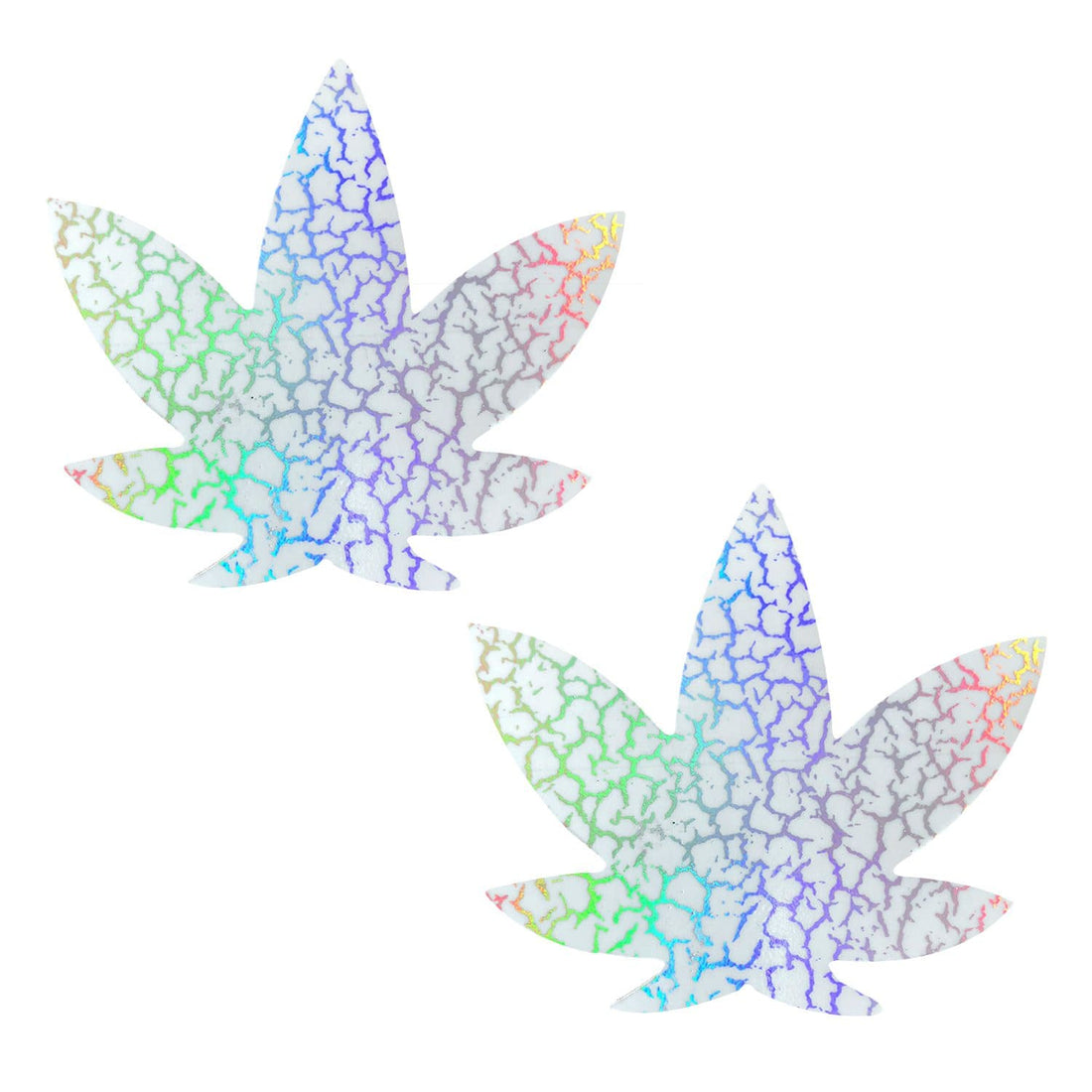 Neva Nude Synaptic Storm Holographic Dope AF Weed Pasties - Glow-in-the-Dark