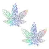 Neva Nude Synaptic Storm Holographic Dope AF Weed Pasties - Glow-in-the-Dark