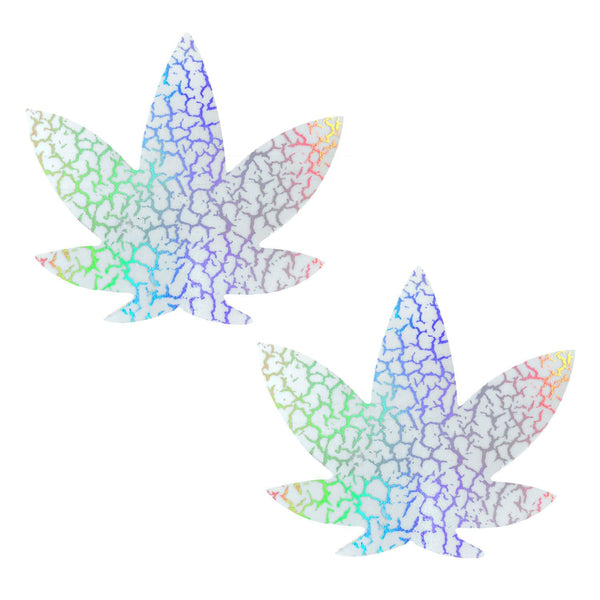Neva Nude Synaptic Storm Holographic Dope AF Weed Pasties - Glow-in-the-Dark