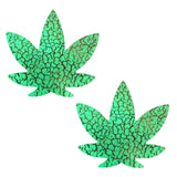 Neva Nude Synaptic Storm Holographic Dope AF Weed Pasties - Glow-in-the-Dark