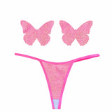 Neva Nude Naughty Knix Bella Rosa Shimmer G-String & Pasties - Soft Pink