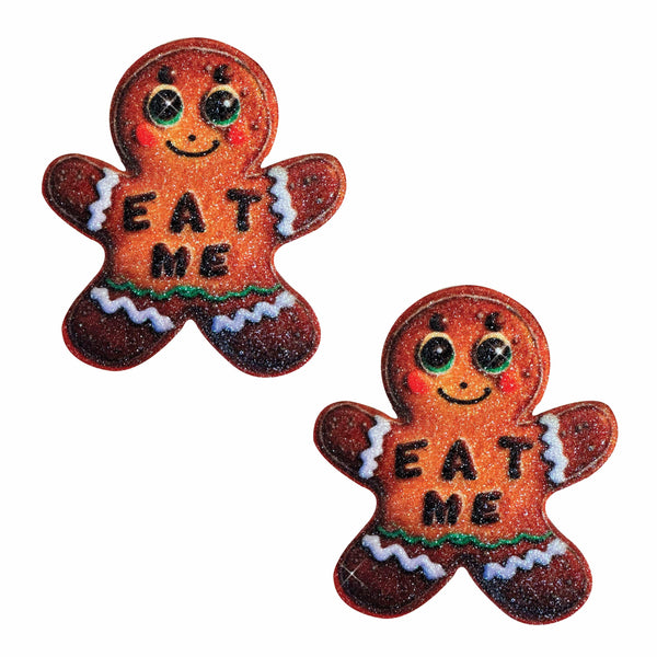 Neva Nude Yum Yum Gingerbread Man Glitter Pasties - Brown