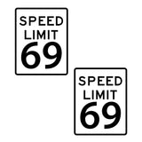 Neva Nude Black Speed Limit 69 Sign Pasties - White/Black