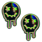 Neva Nude Super UV Trippy Face Neon Pasties - Multicolor