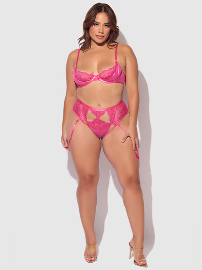 House of Desire Harlow Lace Underwire Bra Set Fuchsia Purple