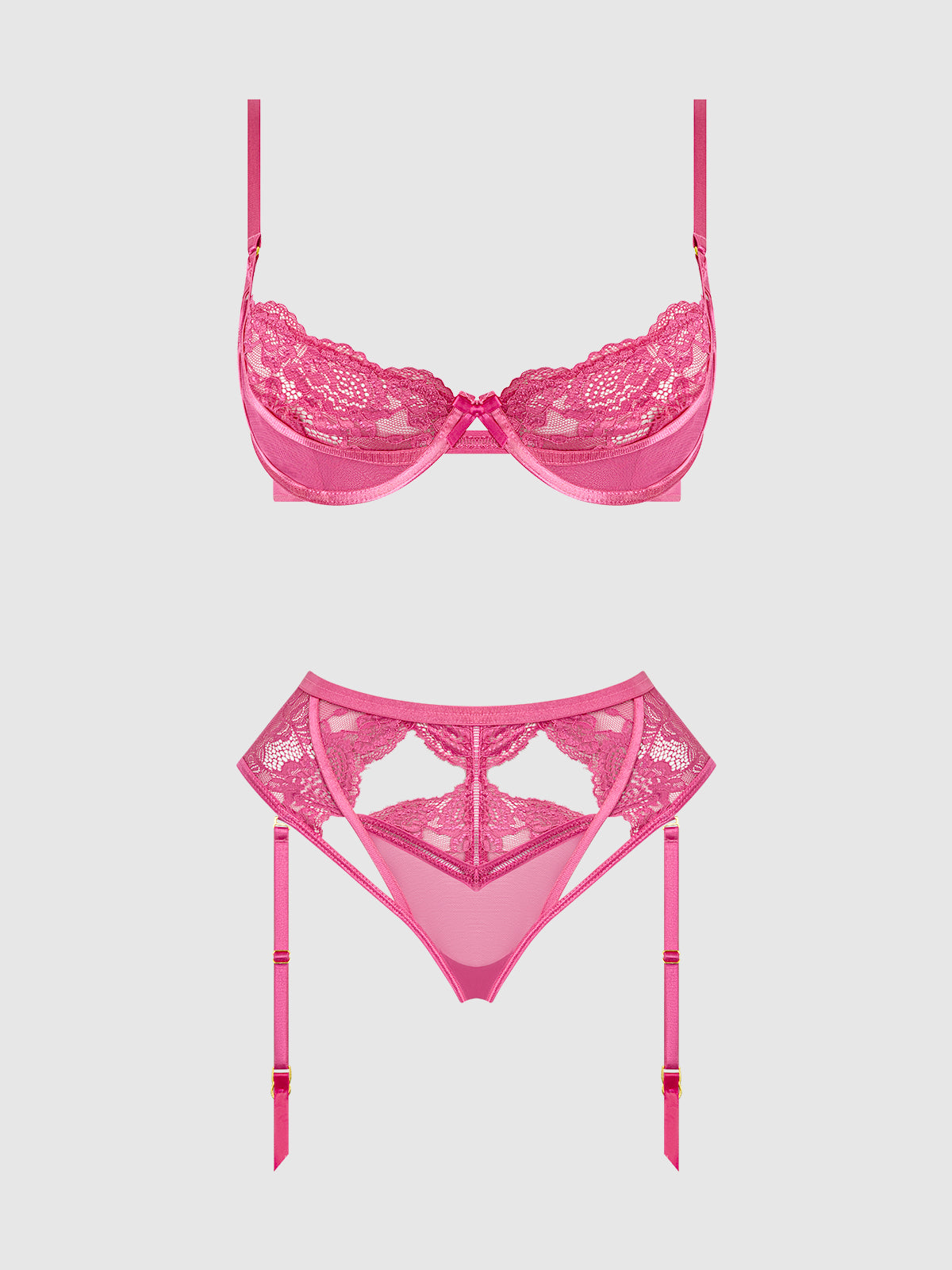 House of Desire Harlow Lace Underwire Bra Set Fuchsia Purple