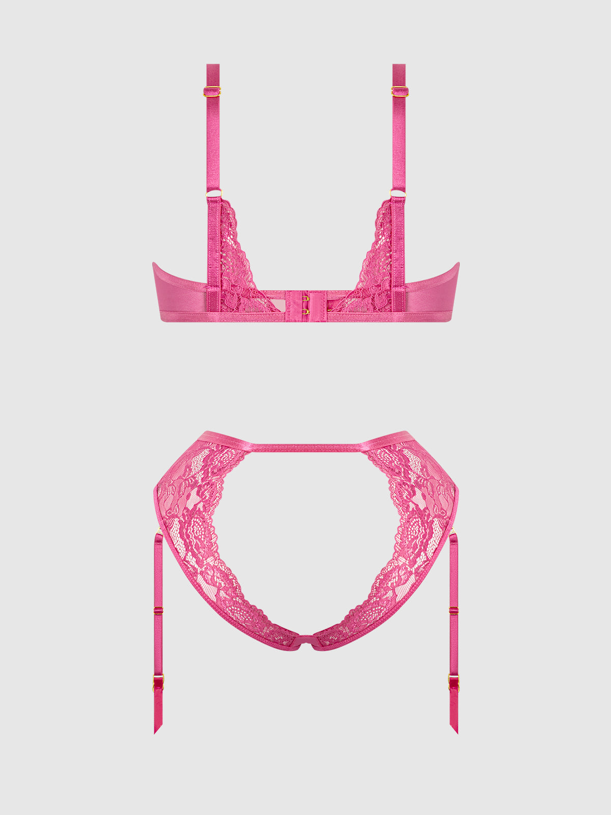 House of Desire Harlow Lace Underwire Bra Set Fuchsia Purple