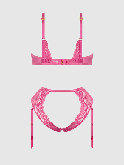 House of Desire Harlow Lace Underwire Bra Set Fuchsia Purple