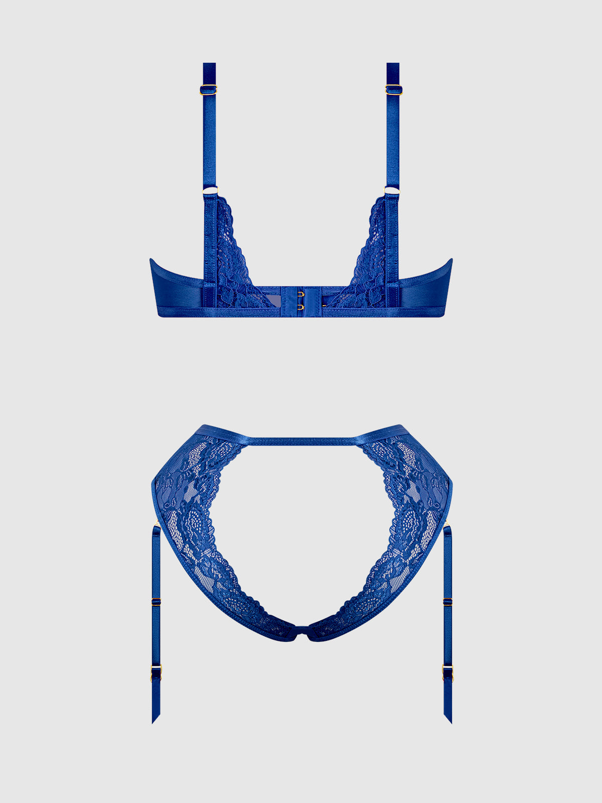 House of Desire Harlow Lace Underwire Bra Set Surf the Web Blue