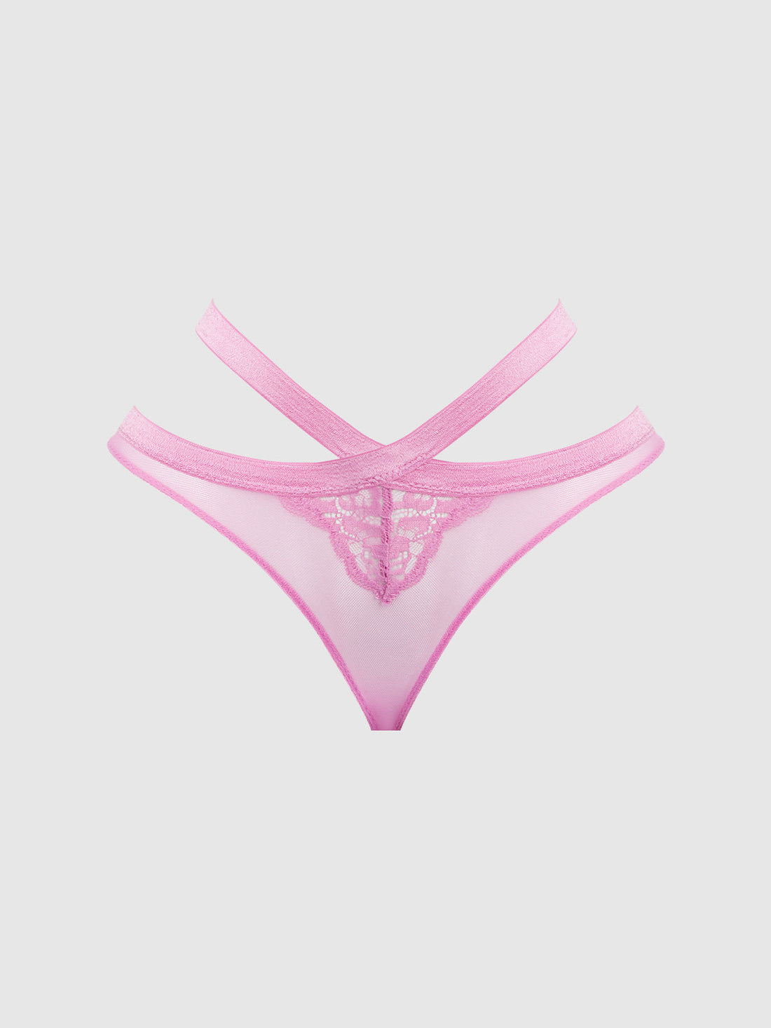 Natasha Lace & Mesh Strappy Hipster Cyclamen Pink