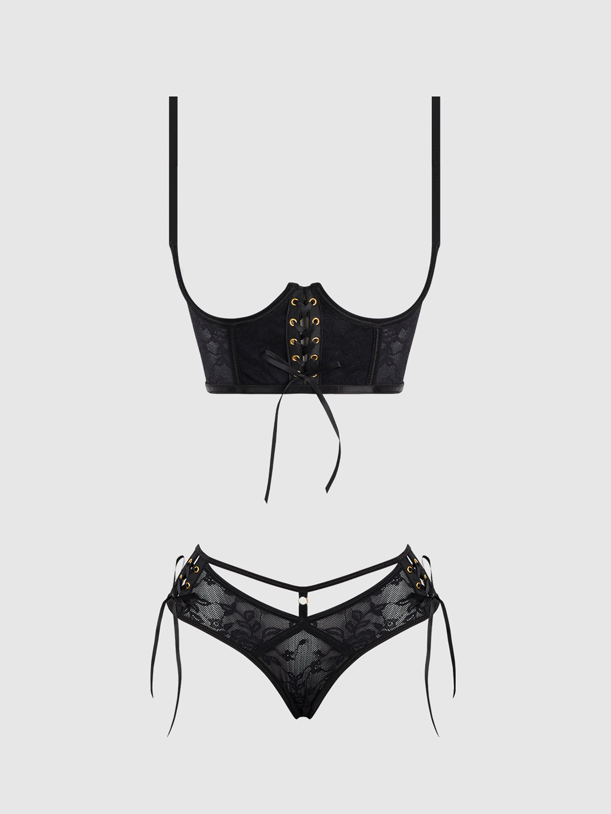 House of Desire Gia Lace Open Cup Bra & Panty Set