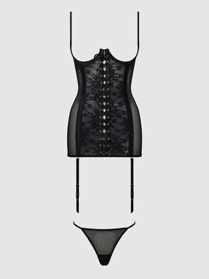 House of Desire Gia Lace Chemise & G-String Set