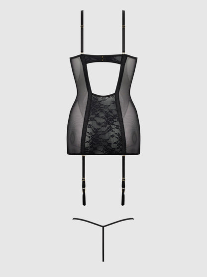 House of Desire Gia Lace Chemise & G-String Set