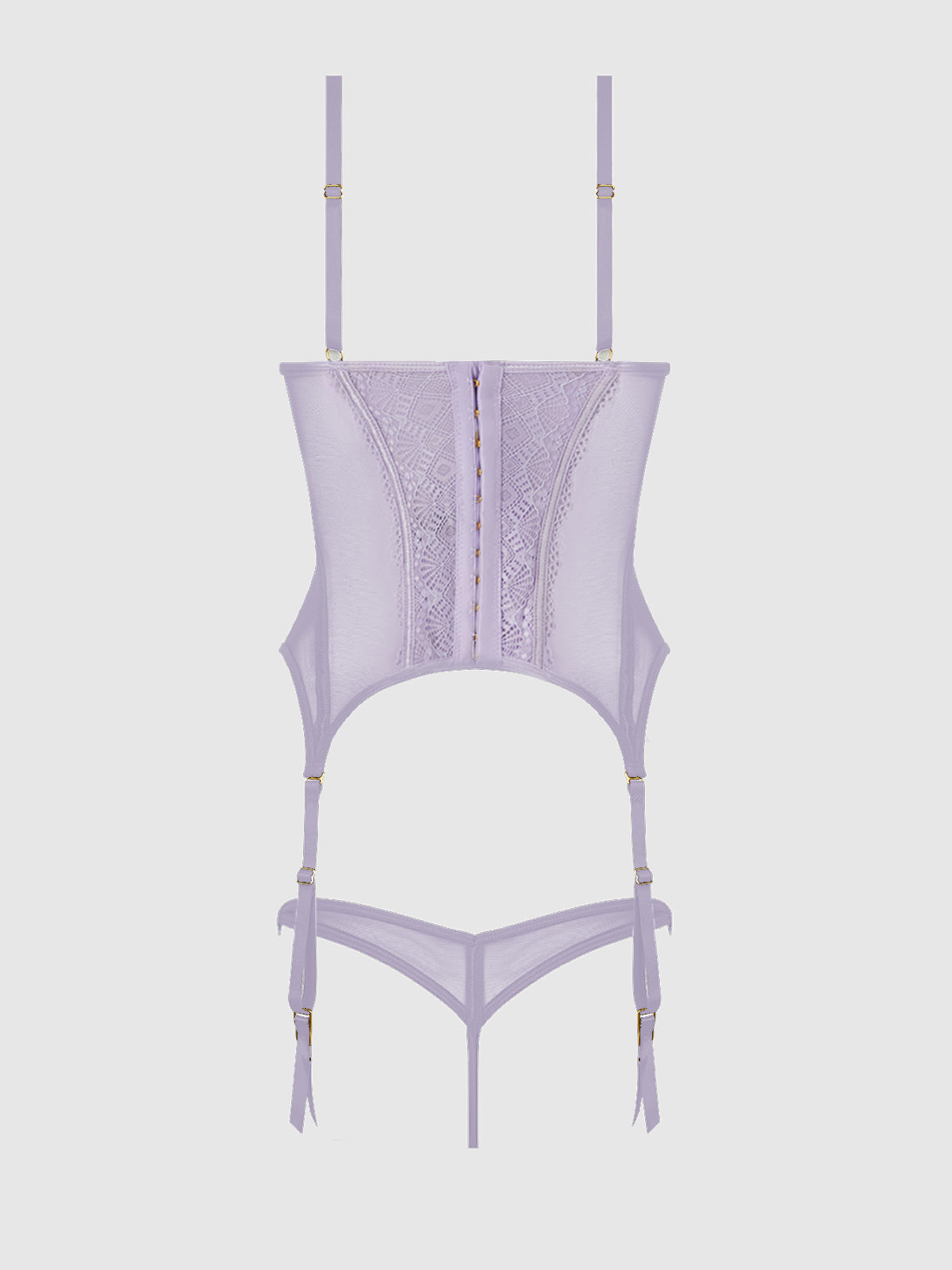 House of Desire Vivienne Merrywidow Bustier & G-String Set Lavender