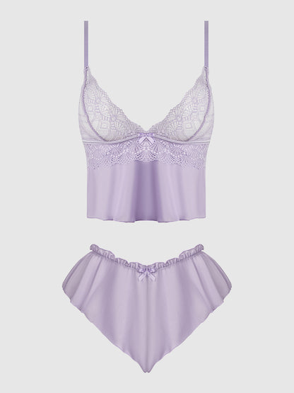 House of Desire Vivienne Cami and Tap Short Set Lavender