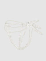 House of Desire Pearl Draped Panty Ivory