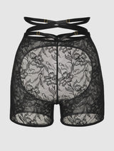 Flora Backless Lace Bikeshort Black
