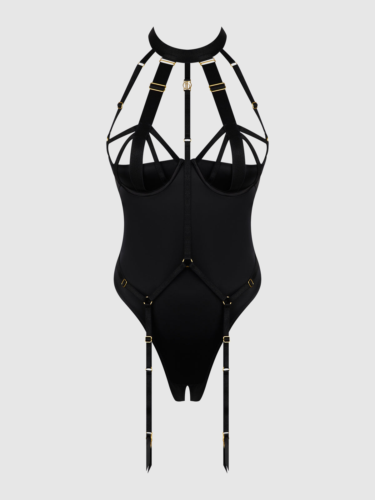 House of Desire Devon Micro Strappy Harness Teddy Black