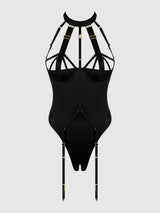House of Desire Devon Micro Strappy Harness Teddy Black