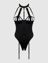 House of Desire Devon Micro Strappy Harness Teddy Black