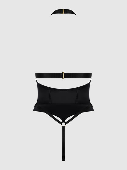 House of Desire Devon Micro Strappy Harness Teddy Black