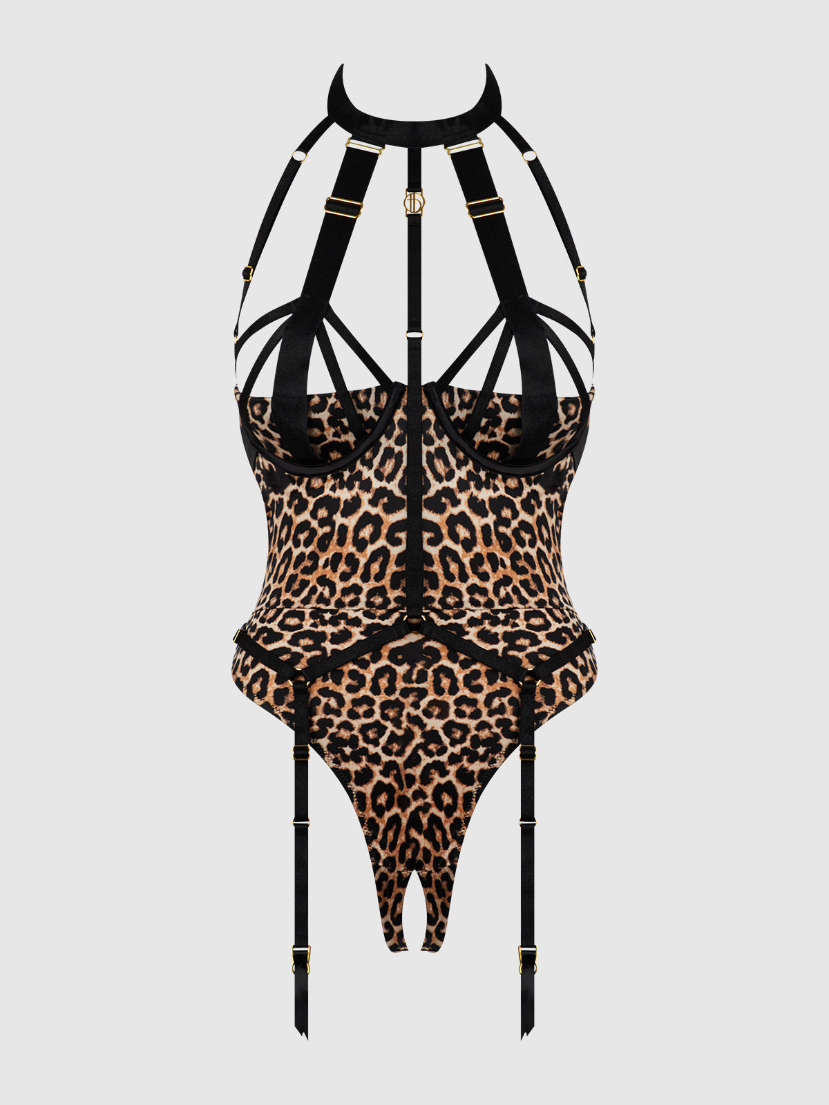House of Desire Devon Micro Strappy Harness Teddy Leopard