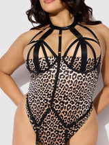 House of Desire Devon Micro Strappy Harness Teddy Leopard
