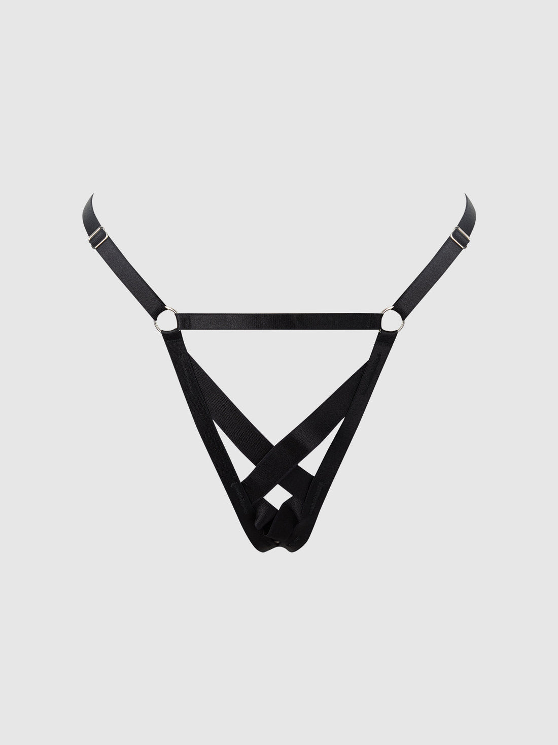 House of Desire Queen Devon Elastic Strappy X Front G-string Black