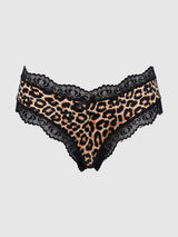 House of Desire Devon Micro & Lace Trim G-string Leopard