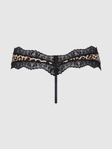 House of Desire Devon Micro & Lace Trim G-string Leopard