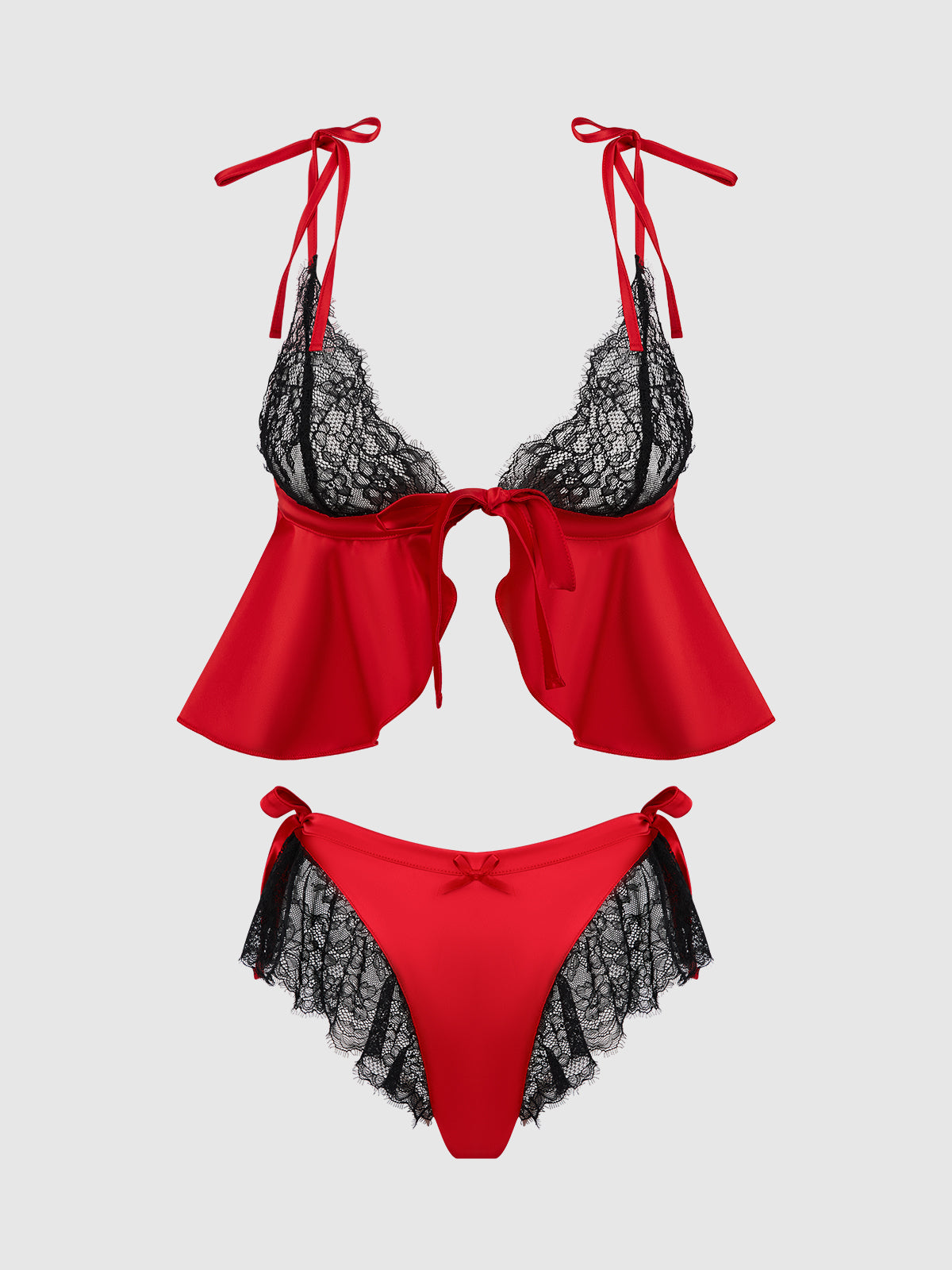 House of Desire Jocelyn Drop-Off Cami & Shortie Sleep Set Red
