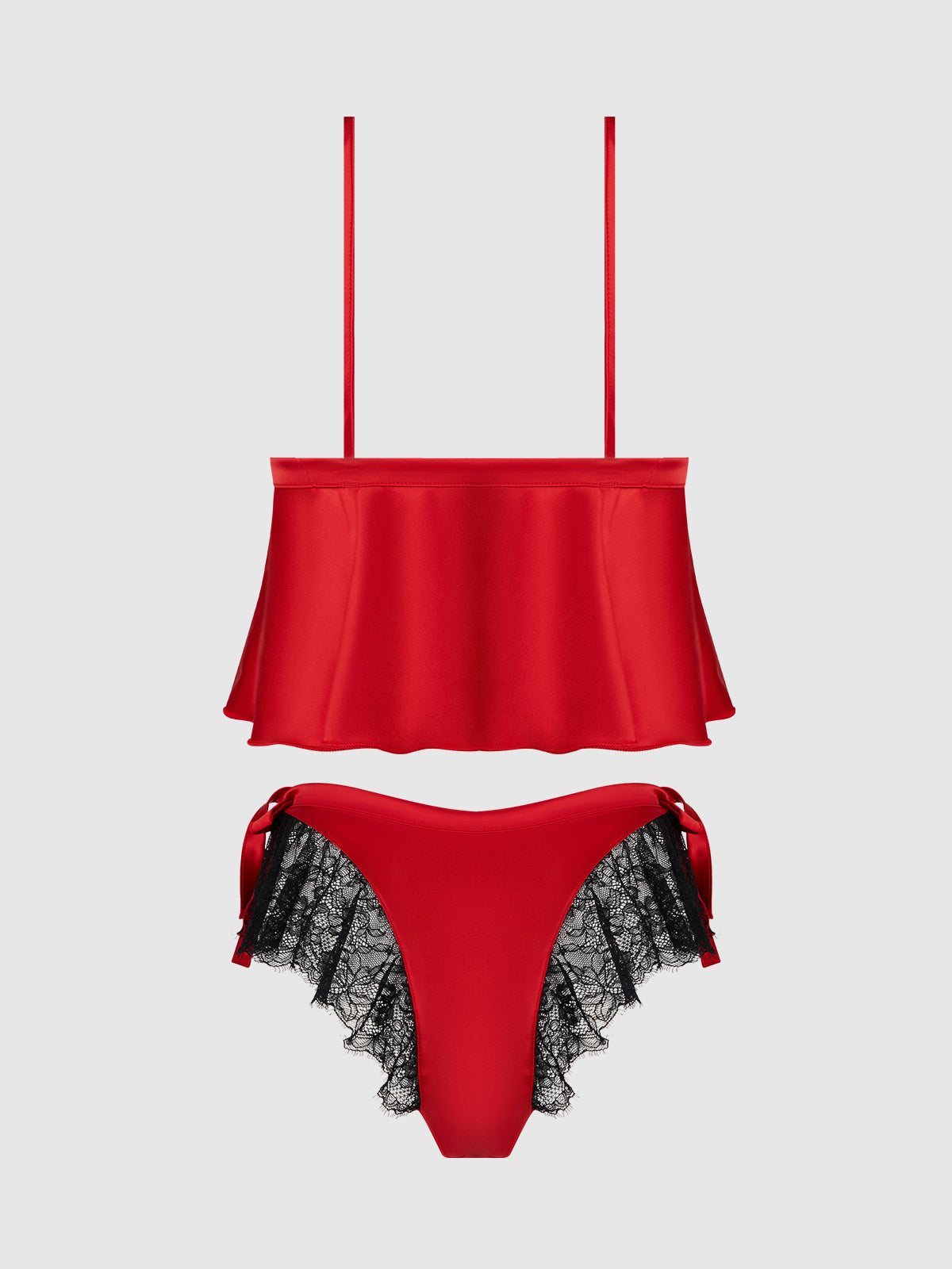 House of Desire Jocelyn Drop-Off Cami & Shortie Sleep Set Red