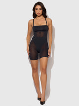 House of Desire Katrina Shape Biker Short Bodysuit Black