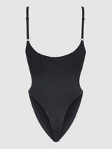House of Desire Katrina Micro & Mesh High Hip Shaping Bodysuit Black