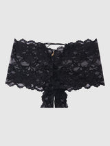 House of Desire Queen Bella Lace Crotchless Cheeky Black