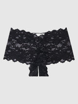 House of Desire Queen Bella Lace Crotchless Cheeky Black