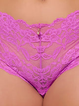 House of Desire Queen Bella Lace Crotchless Cheeky Fuchsia Pink