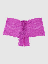 House of Desire Queen Bella Lace Crotchless Cheeky Fuchsia Pink