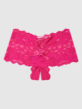 House of Desire Bella Lace Crotchless Cheeky Pink Dragon
