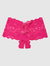 House of Desire Queen Bella Lace Crotchless Cheeky Pink Dragon