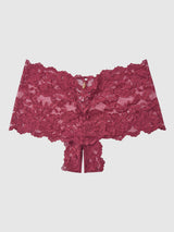 House of Desire Queen Bella Lace Crotchless Cheeky Burgundy