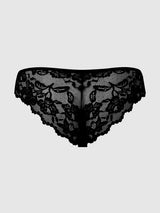 House of Desire Queen Bella Lace Up Front Lace Tanga Black