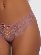 House of Desire Queen Bella Lace Up Front Lace Tanga Deer