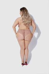 House of Desire Queen Bella Lace Up Front Lace Tanga Deer
