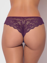 House of Desire Bella Lace Up Front Lace Tanga Plum