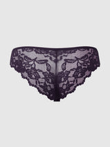 House of Desire Queen Bella Lace Up Front Lace Tanga Plum